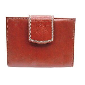 NEW Princess Gardner Dark Red Leather Bifold Wallet Card Slots Coin Purse Vtg